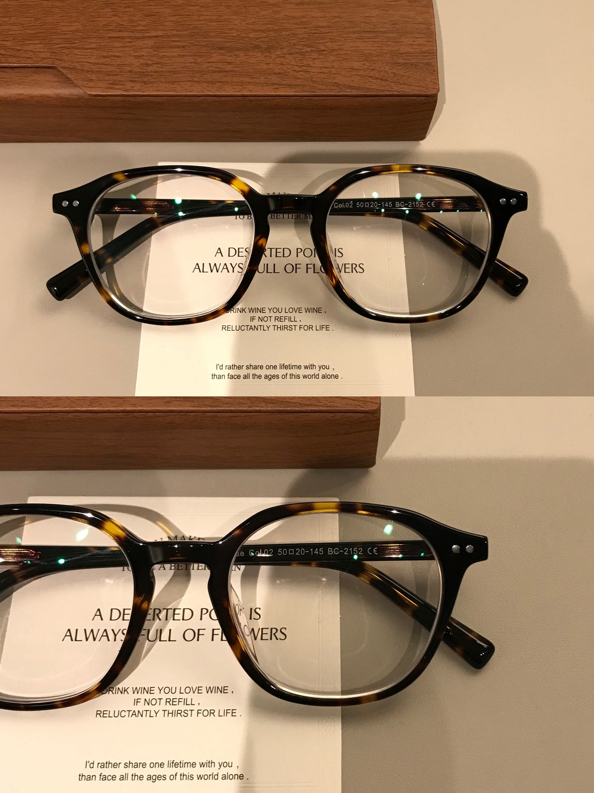 Retro Eyeglass Frames with a Rounded Front and Broad Temples, Four Colors