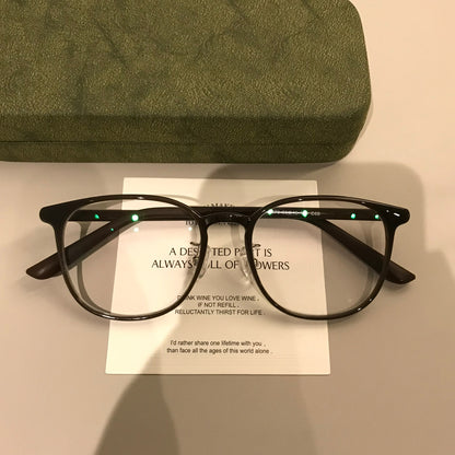 Compact Round Eyeglass Frames with Corner Accents, Black, Latte Brown additional product view