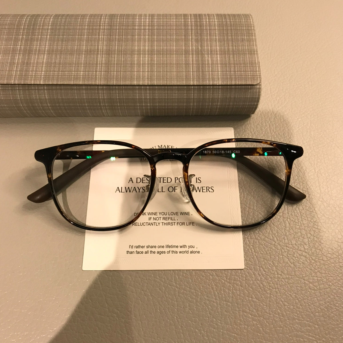 Compact Round Eyeglass Frames with Corner Accents, Black, Latte Brown - Tortoiseshell