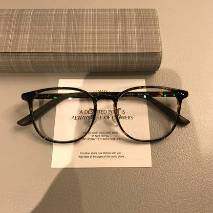 Compact Round Eyeglass Frames with Corner Accents, Black, Latte Brown additional product view