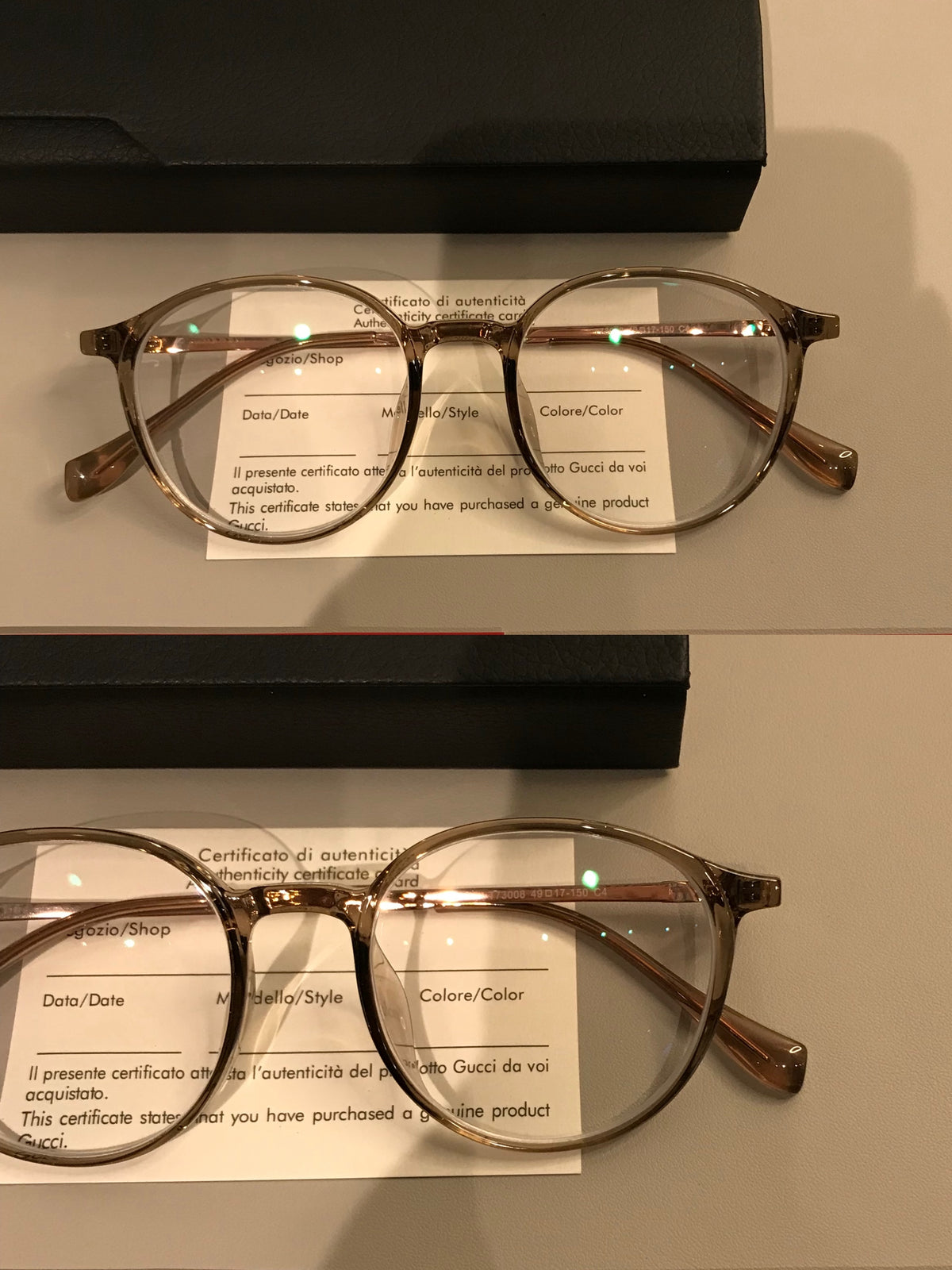 Round Eyeglass Frames with a Keyhole-Style Bridge, Black or Transparen - Transparent Tea Brown