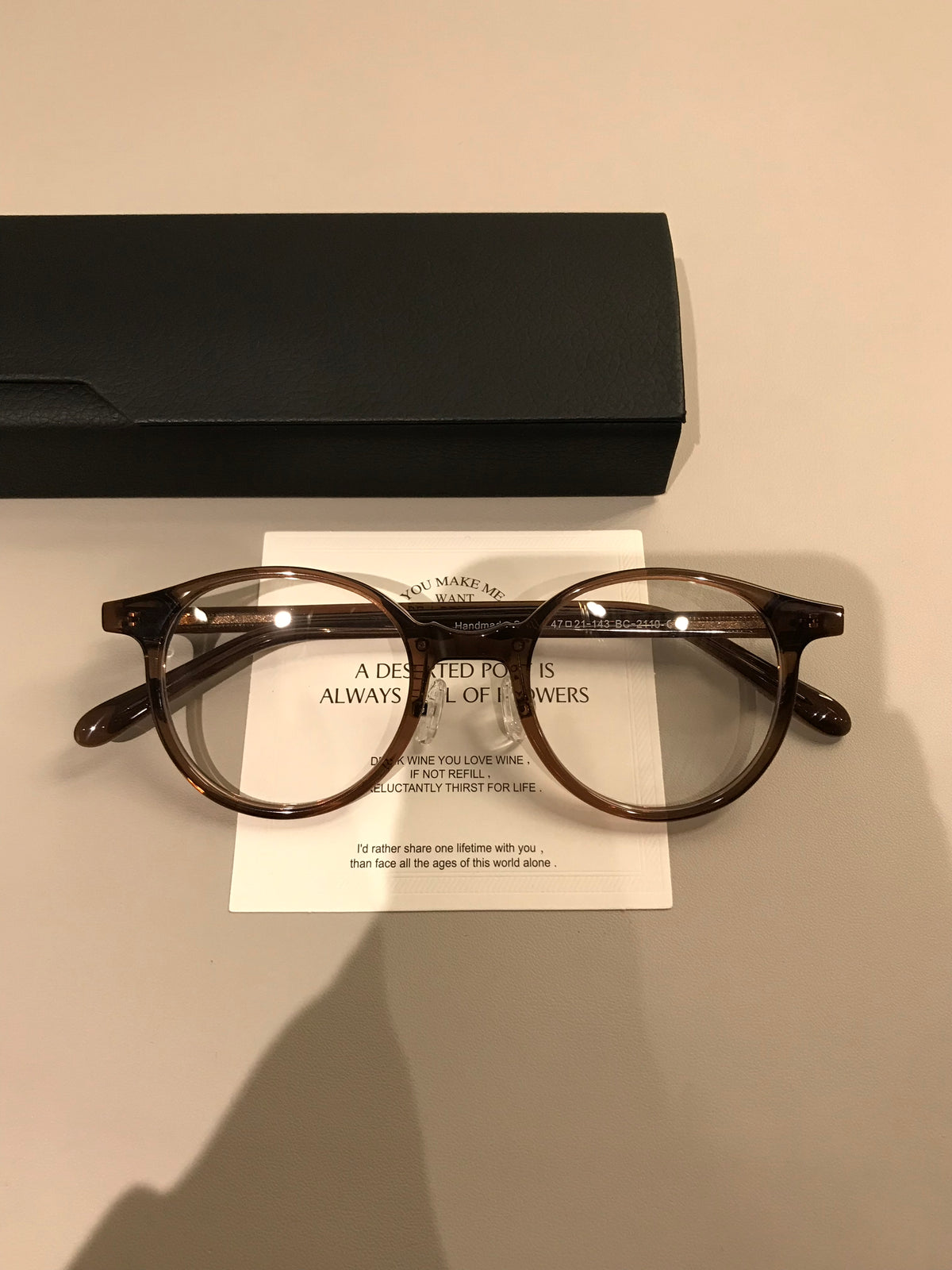 Compact Boston-Style Round Eyeglass Frames, Tortoiseshell, Black or Tr temple detail