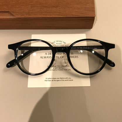 Compact Boston-Style Round Eyeglass Frames, Tortoiseshell, Black or Tr additional product view