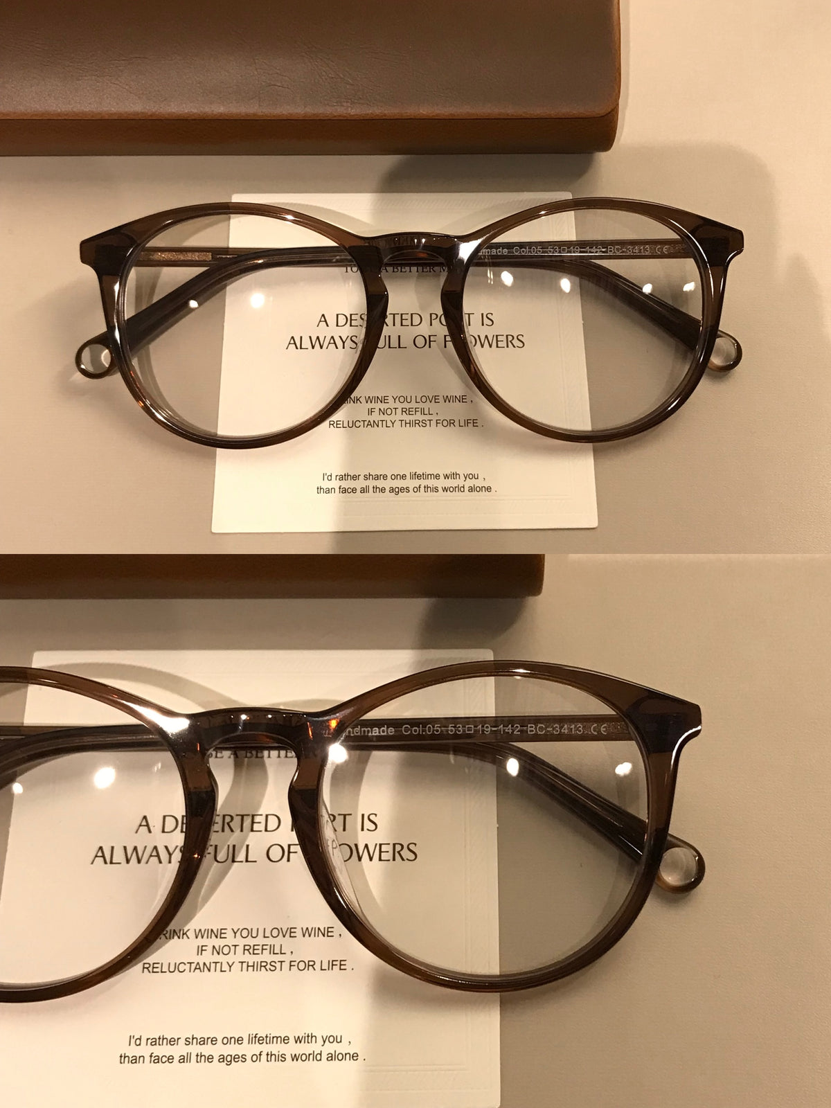 Rounded Square Eyeglass Frames with Decorative Temples, Four Frame Colors