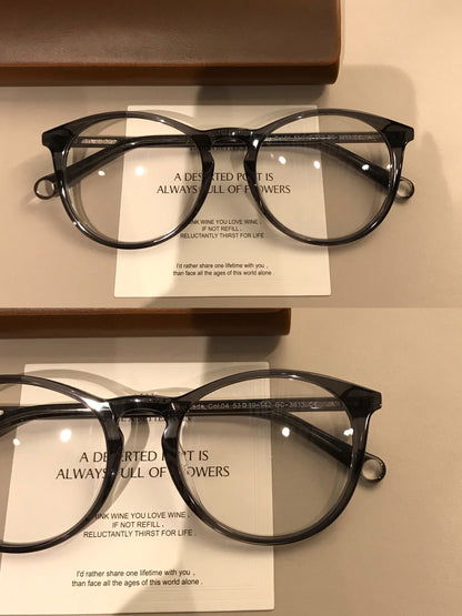 Rounded Square Eyeglass Frames with Decorative Temples, Four Frame Col lens detail