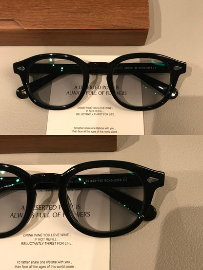 Men's Boston-Style Oval Eyeglass Frames with Thick Rims, Black or Tort additional product view