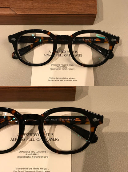 Men's Boston-Style Oval Eyeglass Frames with Thick Rims, Black or Tort additional product view