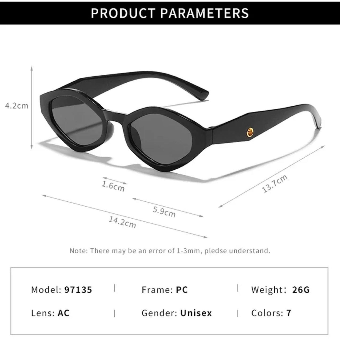 Plastic Irregular Cat Eye UV400 Sunglasses