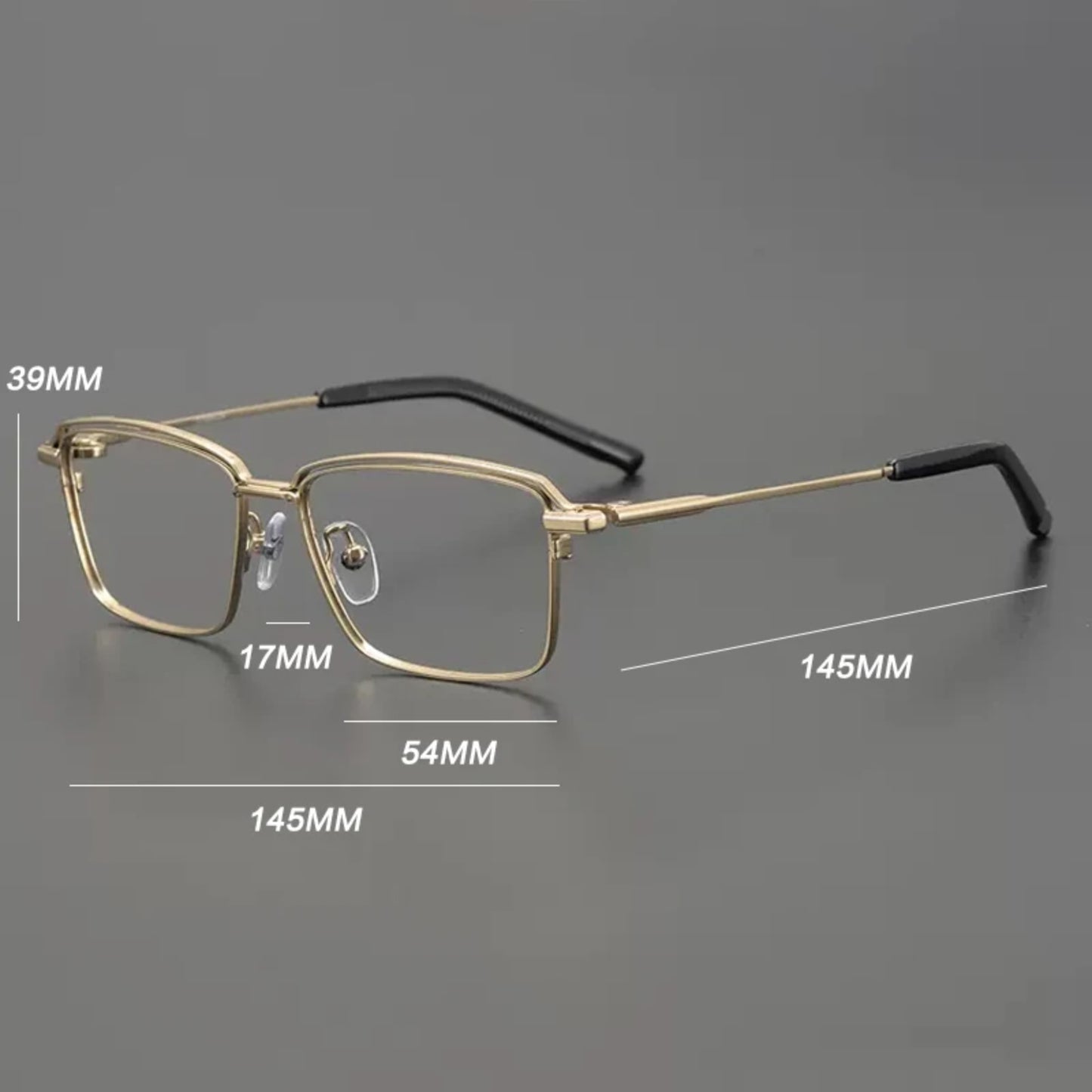 Titanium Minimal Square Eyeglasses
