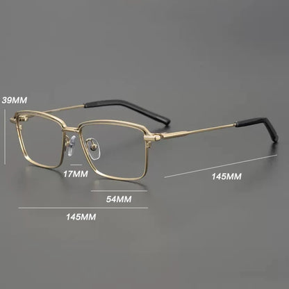 Titanium Minimal Square Eyeglasses