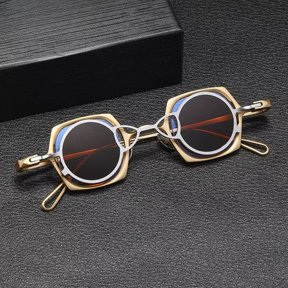 2-in-1 Magnetic Clip-On Pure Titanium Eyeglasses with Polarised Clip front view