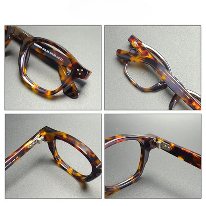 Vintage Thick Acetate Square Eyeglasses Frame | Handmade frame detail