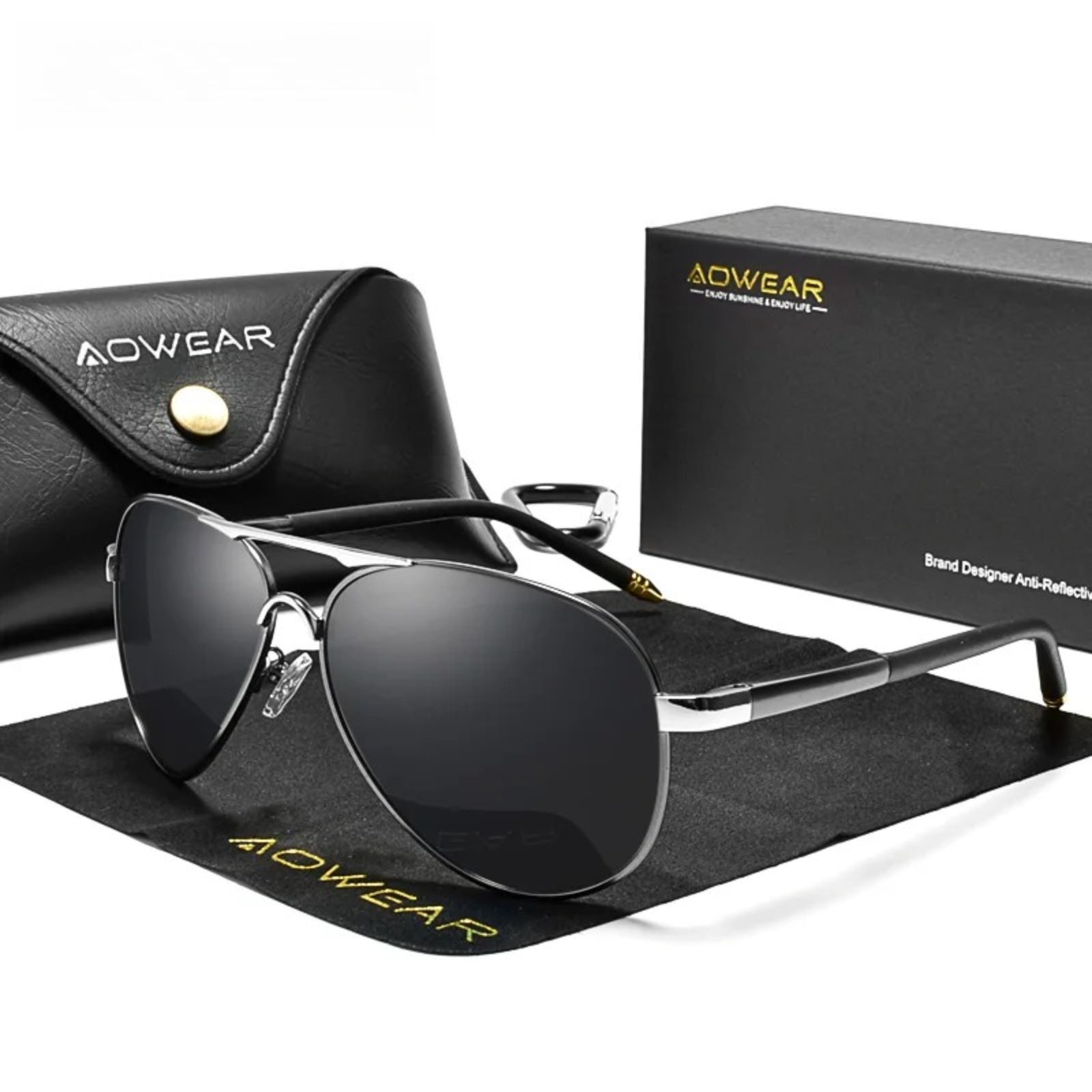 Pilot Polarized Mirror UV400 Sunglasses | HD Driving Aviator Shades – CINILY UK - Grey