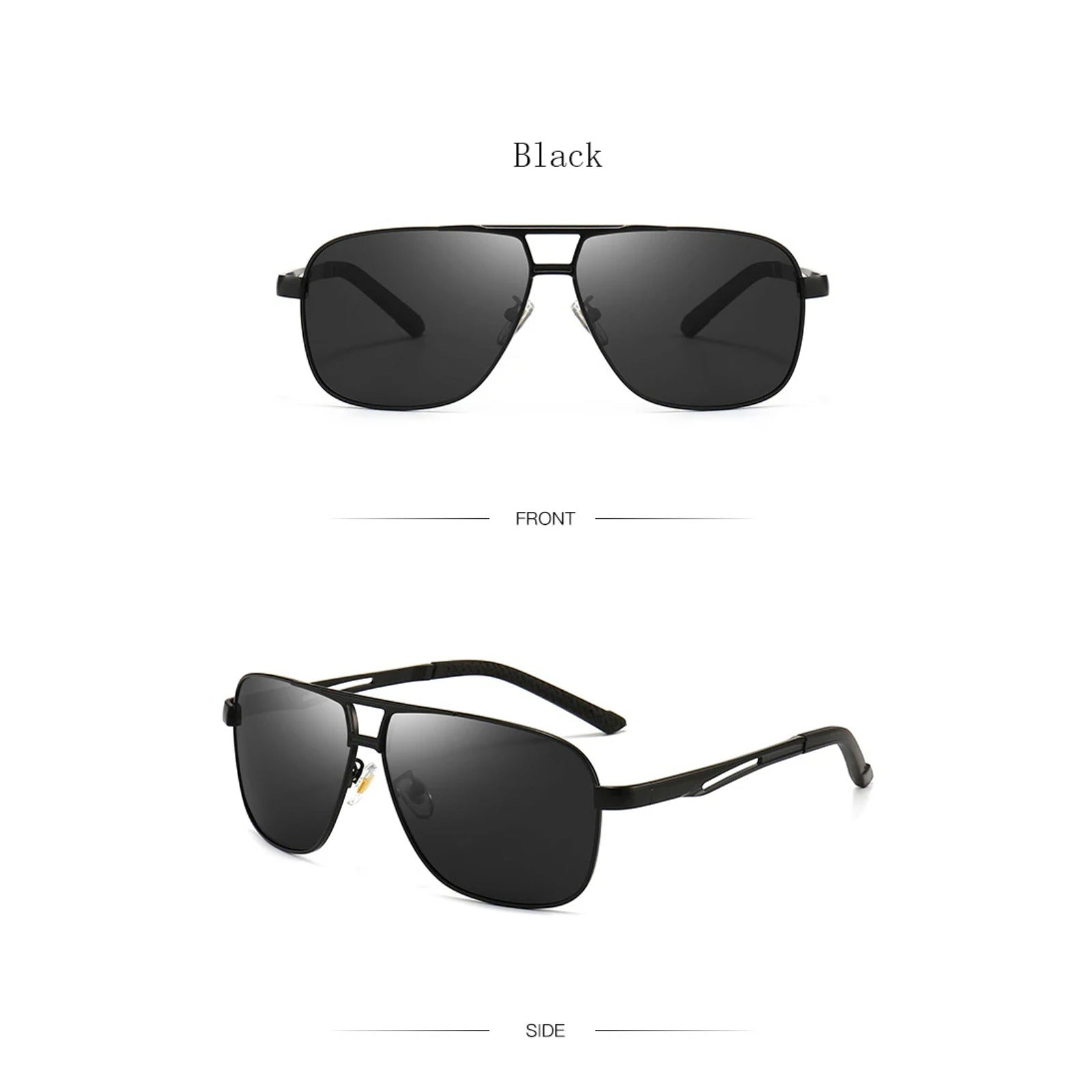 Square Polarized UV400 Sunglasses | Classic Driving & Fishing Shades – CINILY UK temple detail