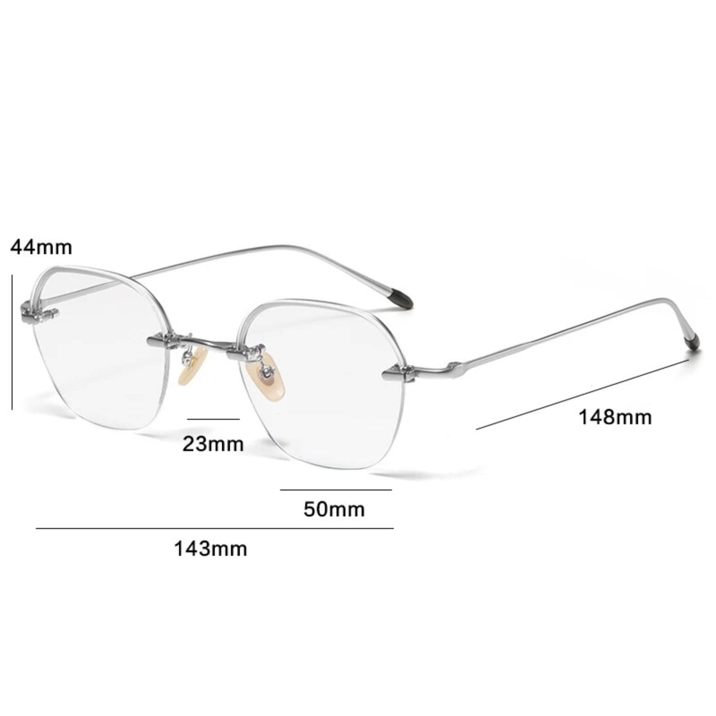Titanium Rimless Geometric Eyeglasses