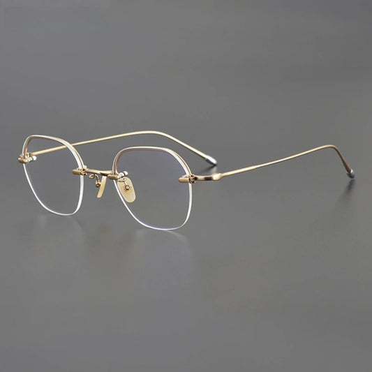 Titanium Rimless Geometric Prescription Eyeglasses | Ultra-Light Optical Frame for Rx Lenses – CINILY UK