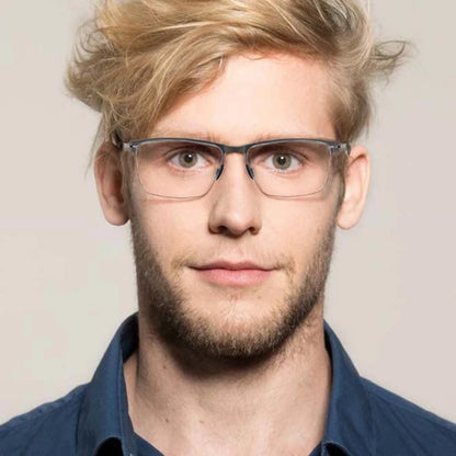 Stainless Steel Screwless Square Eyeglasses