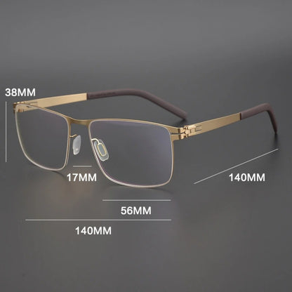 Titanium Screwless Square Prescription Eyeglasses | Lightweight Designer Rx Glasses – CINILY UK temple detail