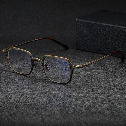 Titanium Magnetic Clip-On Square Eyeglasses