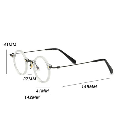 Titanium Acetate Crystal Round Prescription Eyeglasses | Lightweight Optical Frame for Rx Lenses – CINILY UK lens detail