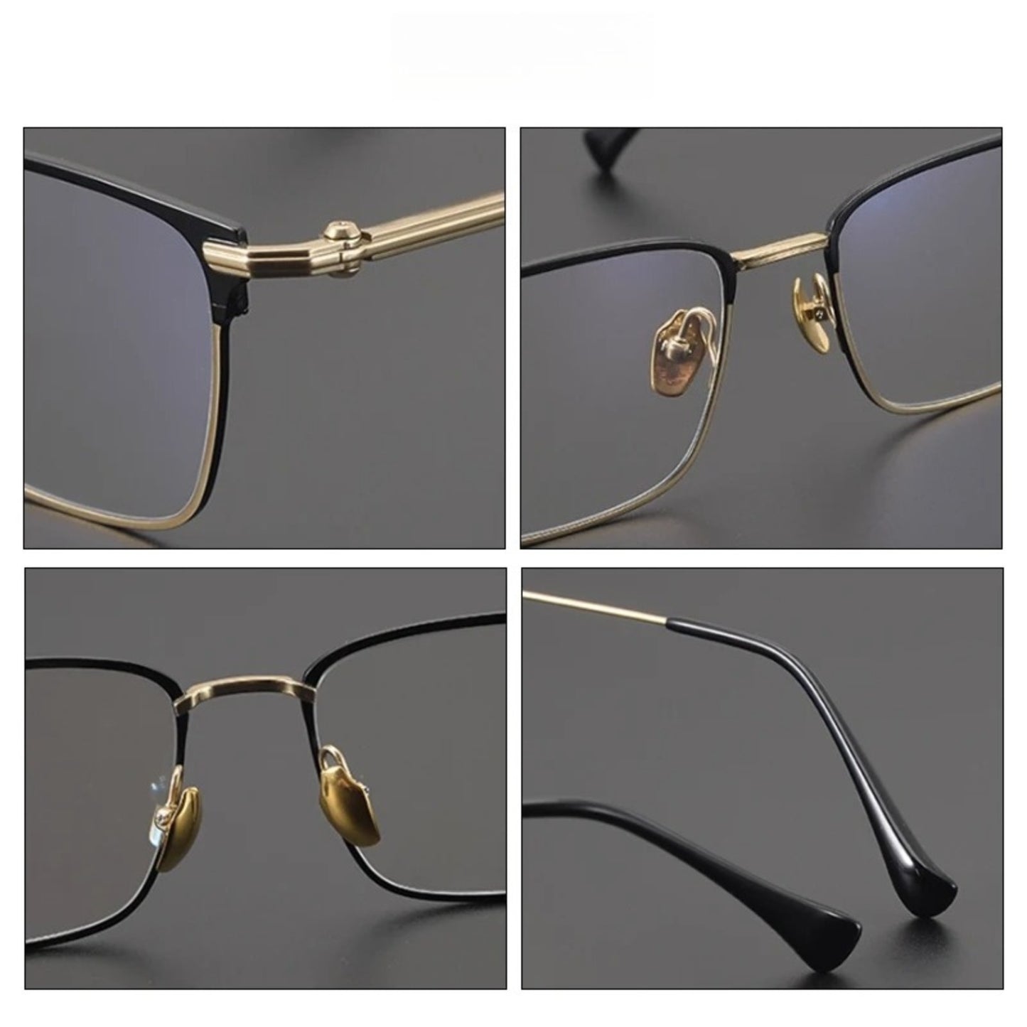 Titanium Large Square Eyeglasses