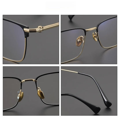 Titanium Large Square Eyeglasses