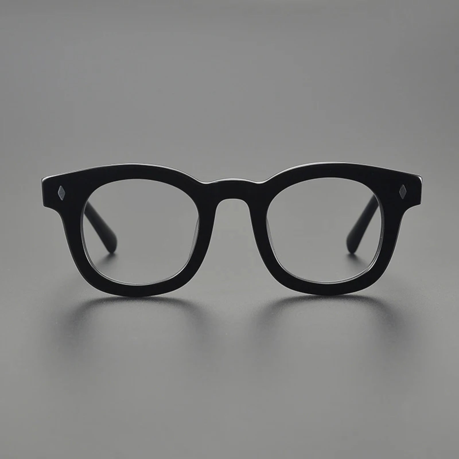 Acetate Chunky Round Eyeglasses | Bold Retro Optical Frames – CINILY UK lens detail