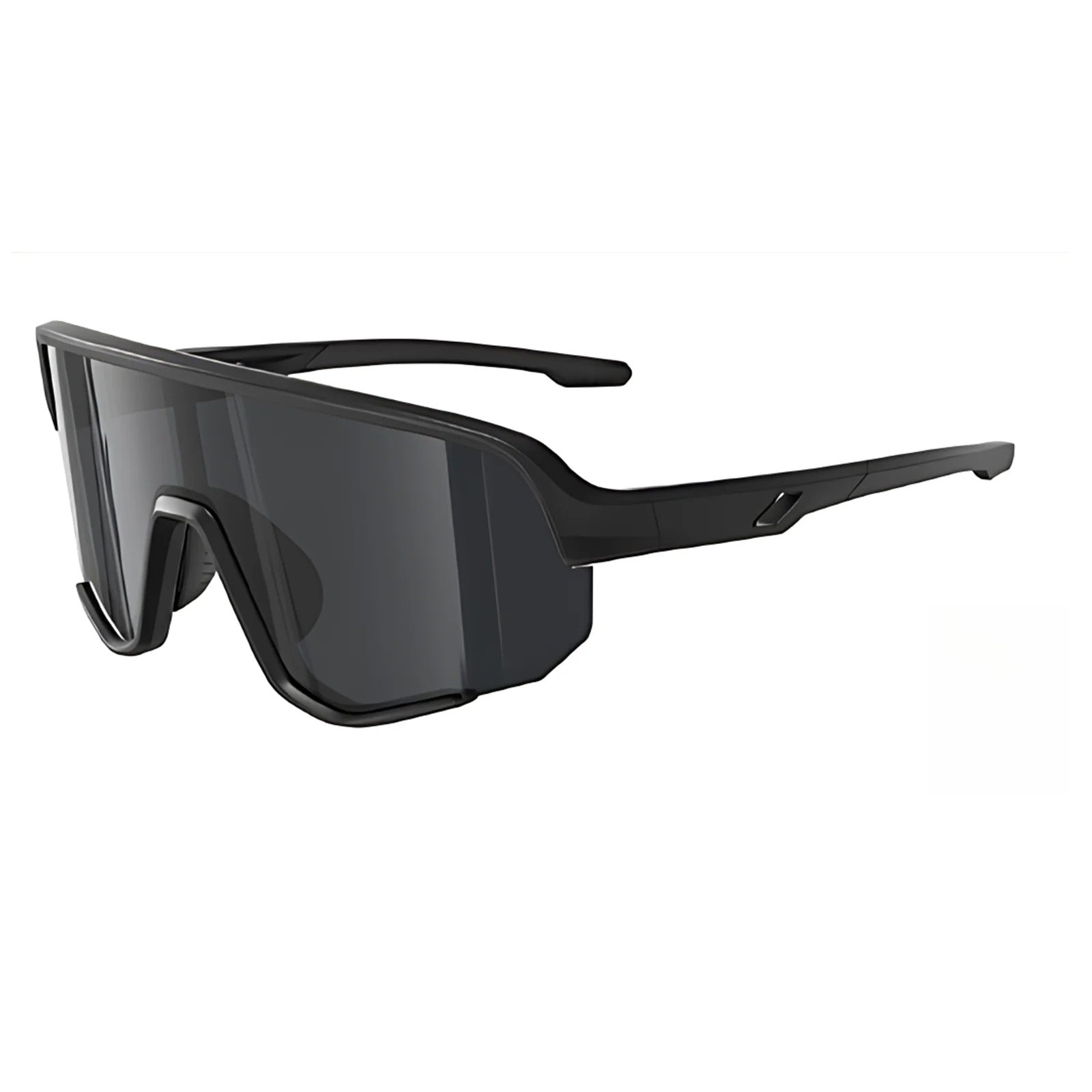 TR90 Cylindrical Shield Sports Sunglasses with PC Lens for Cycling and Outdoor Use - Black