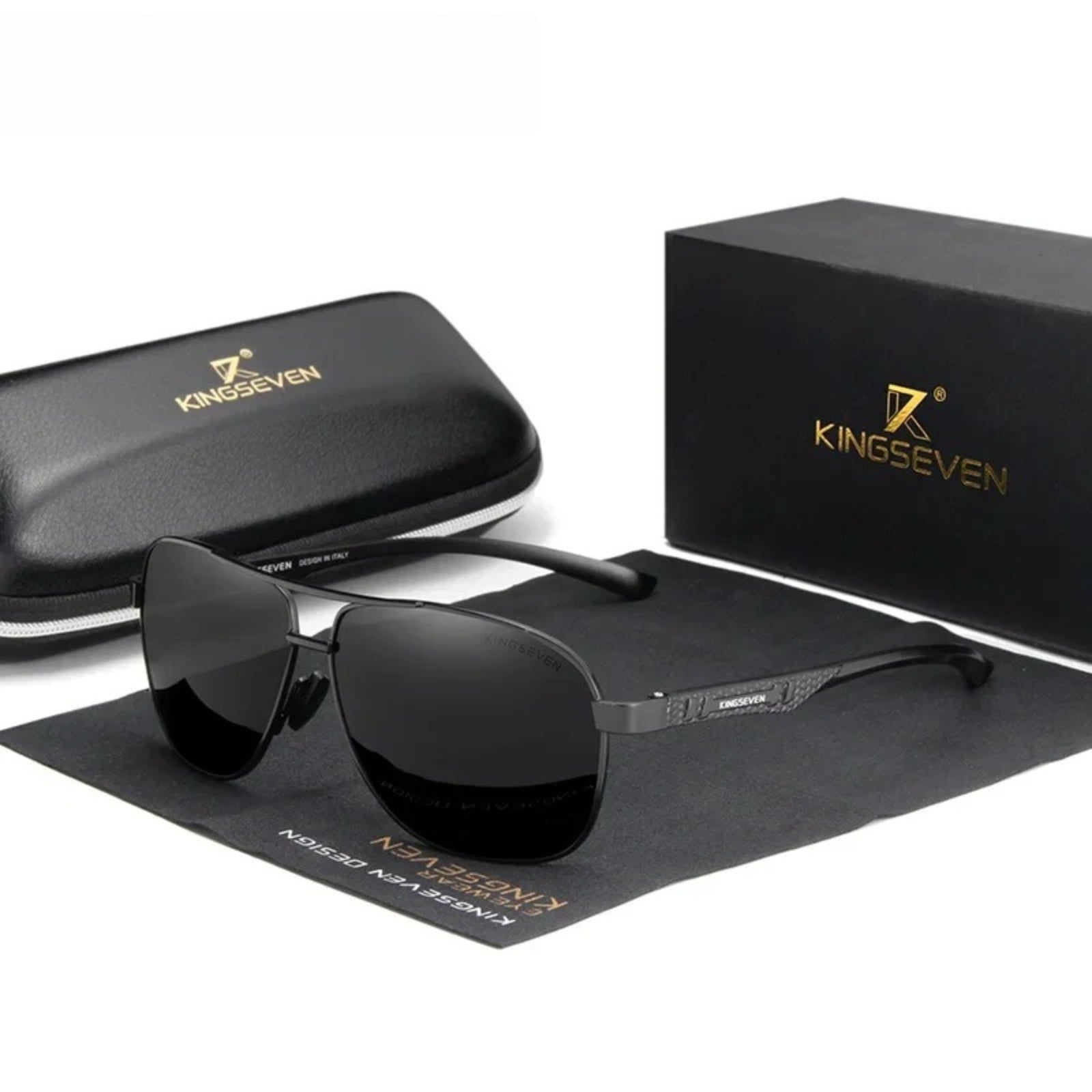 Aluminum Pilot Polarized UV400 Sunglasses | HD Driving Shades – CINILY UK - Black