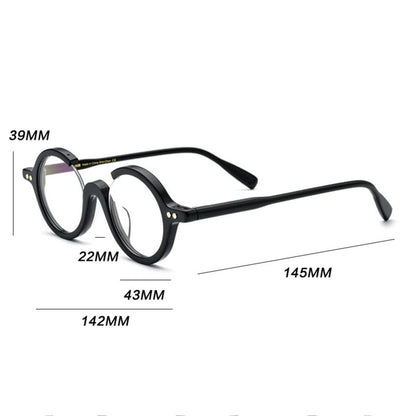 Acetate Round Prescription Eyeglasses | Bold Designer Rx Glasses – CINILY UK lens detail