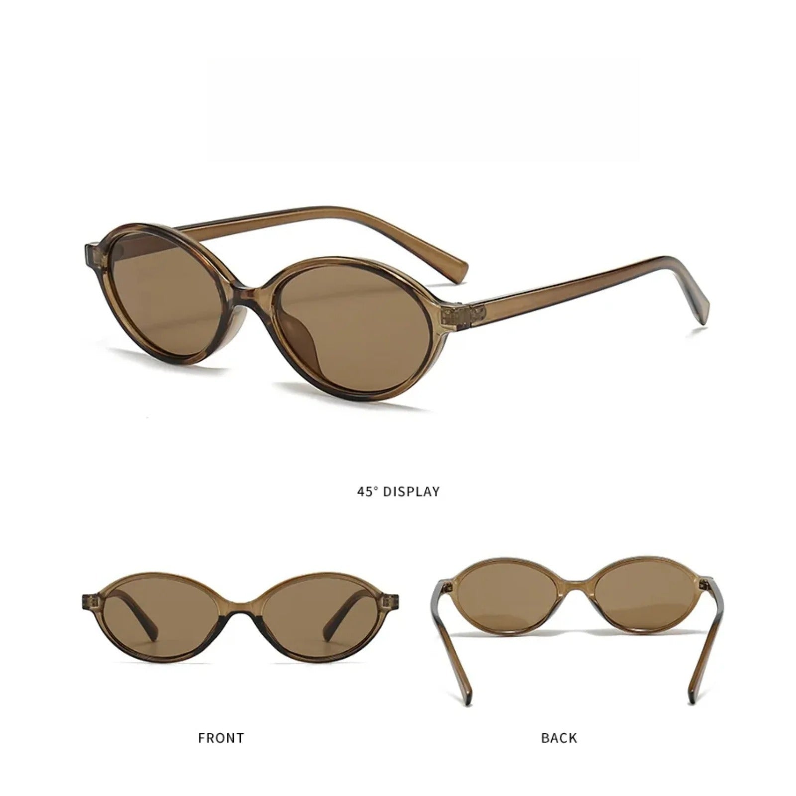 Small Oval UV400 Sunglasses | Vintage Unisex Fashion Shades – CINILY UK additional product view