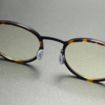 Vintage Round Reading Prescription Glasses Photochromic Anti-Blue Light frame detail