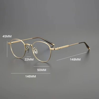 Titanium Minimalist Round Eyeglasses | Ultra-Light Retro Optical Frames – CINILY UK frame detail