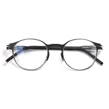 Stainless Steel Screwless Round Eyeglasses | Ultra-Light Retro Optical Frames – CINILY UK front view