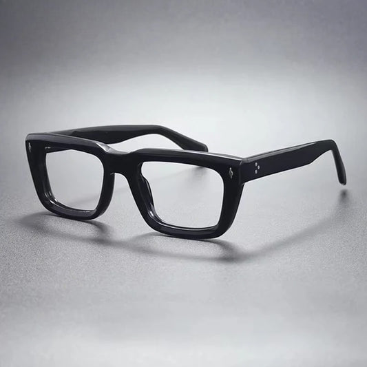 Vintage Thick Acetate Square Prescription Eyeglasses Frame