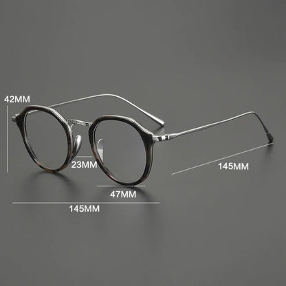 Titanium Windsor Panto Prescription Eyeglasses | Retro Optical Frame for Rx Lenses – CINILY UK additional product view