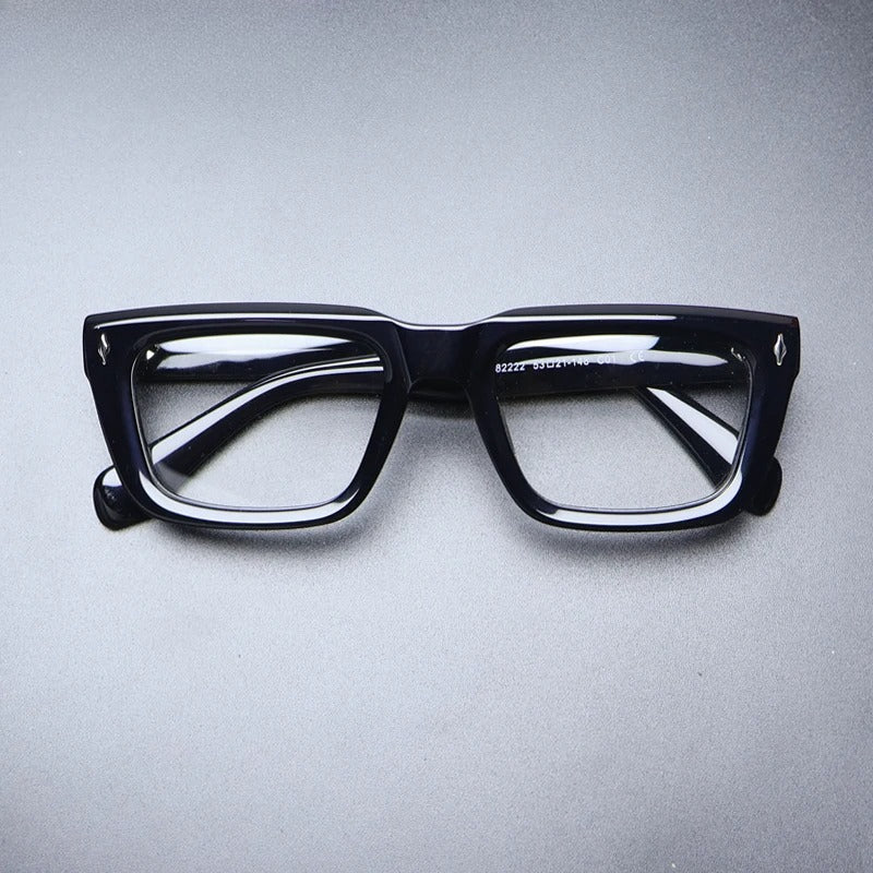 Vintage Thick Acetate Square Prescription Eyeglasses Frame front view