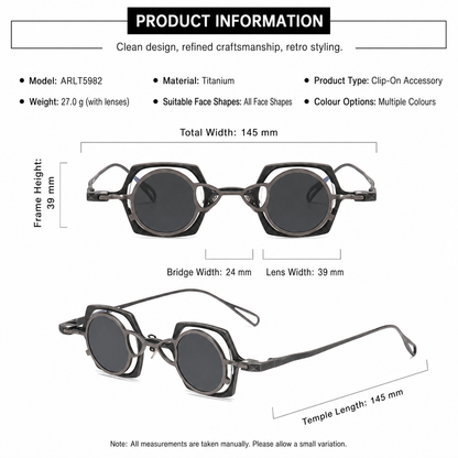 Cinily size chart — magnetic-clip-on-pure-titanium-eyeglasses-polarised-sun-clip additional product view